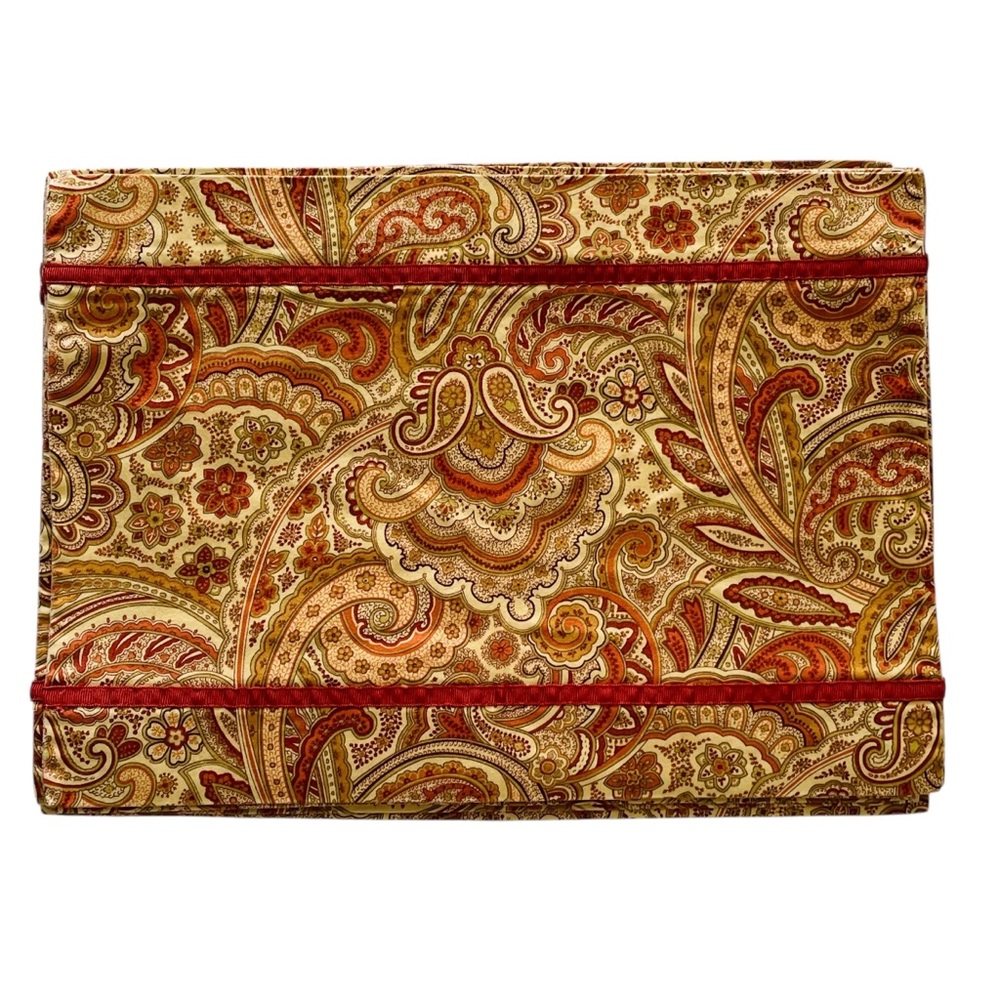 Reversible Autumn Fall Placemats Paisley Floral Print Set of Four 12x17